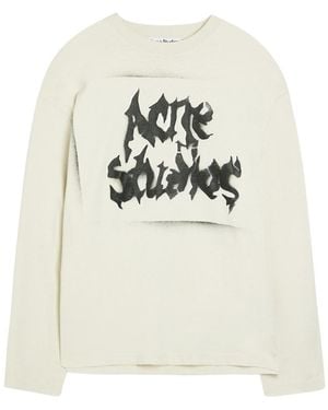 Acne Studios Printed Cotton T-Shirt - White