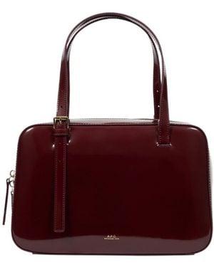A.P.C. Flap Leather Shoulder Bag - Red