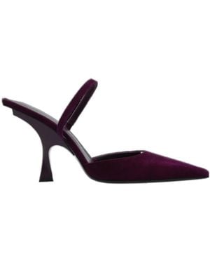 The Attico The Ester Pointed Toe Slingback Court Shoes - Purple