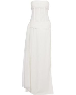 Christopher Esber Bridal Veiled Corset Dress - White