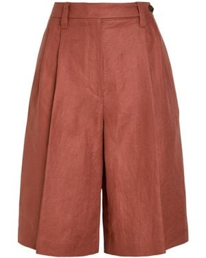 Brunello Cucinelli Linen Shorts - Red