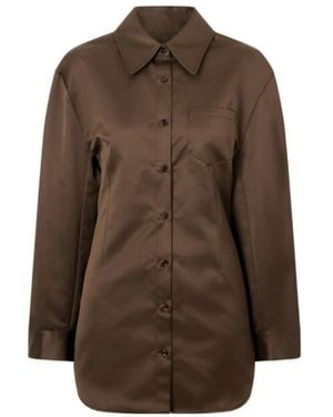Frankie Shop Akita Darted Mini Shirt Dress - Brown