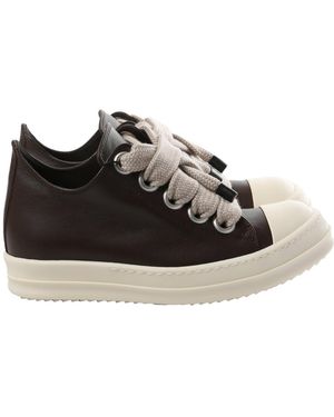 Rick Owens Leather Low-Top Snakers - Black