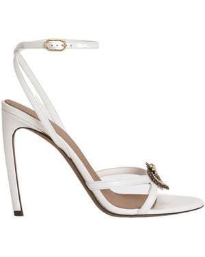 Dolce & Gabbana Heart-Embellished Heeled Sandals - White