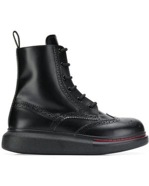 McQueen Hybrid Lace-Up Ankle Boots - Black