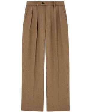 Loro Piana Rodger Pleated Wool Pants - Natural