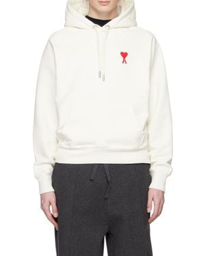 Ami Paris Ami De Cœur Hooded Hoodie - White