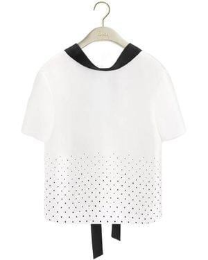 Dior Short-Sleeved Blouse With Rear Tie - White
