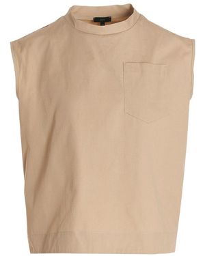 Jejia Sleeveless Blouse With Round Neck - Natural