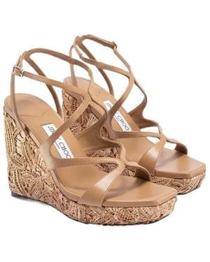 Jimmy Choo Ayla Wedge Sandals - Natural