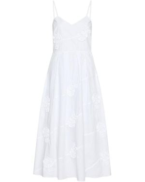 Marella Embroidered Poplin Dress - White
