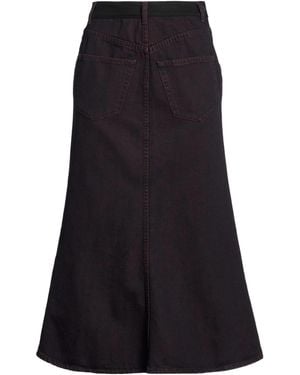 MM6 by Maison Margiela Colourful Denim Midi Skirt - Black
