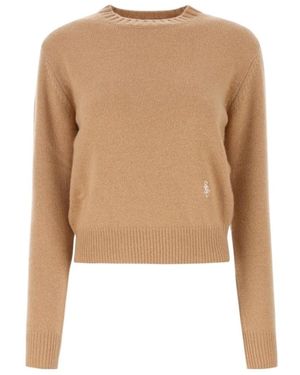 Sporty & Rich Long-Sleeve Knitted Jumper - Natural