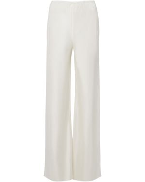 Posse Cove Silk-Blend Straight Trousers - White