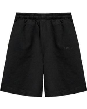 Vetements Logo-Embroidered Track Shorts - Black