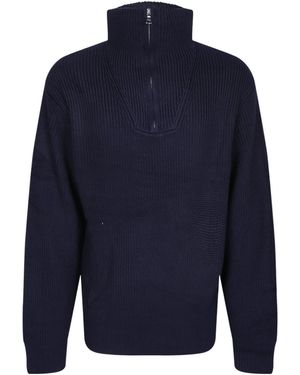 Officine Generale Officine Gnrale High Neck Zip Knitwear - Blue