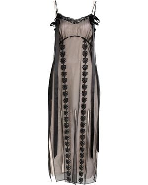 Simone Rocha Floral-Appliquéd Tulle Maxi Dress - Multicolor