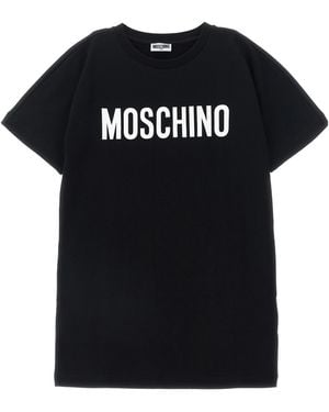Moschino Logo Print Dress - Black