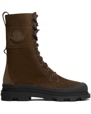Moncler Round-Toed Ankle Boots - Brown