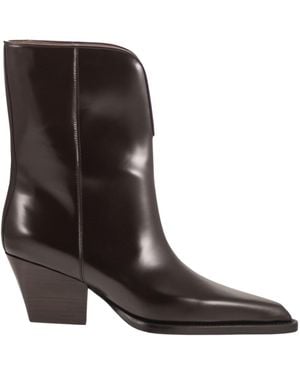 Paris Texas Jane Mid-Calf Block Heel Boots - Brown