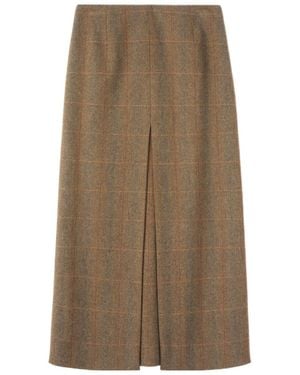 Loro Piana Lise Pencil Checked Skirt - Natural
