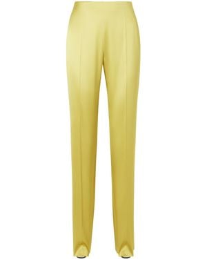 Valentino Silk-Blend Duchesse Straight-Leg Trousers - Yellow