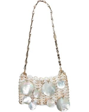 Rabanne 1969 Shell Discs Nano Bag - White