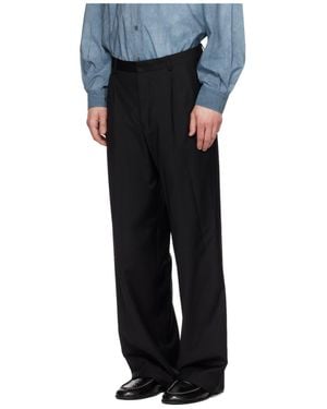 sunflower Wide-Pleated Casual Trousers - Blue