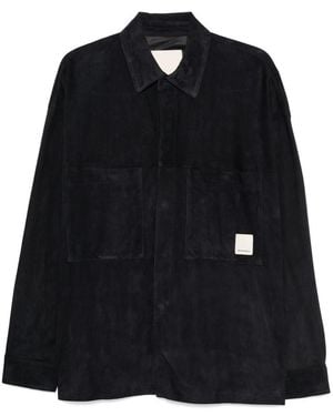 Emporio Armani Logo Patch Button-Up Shirt Jacket - Black
