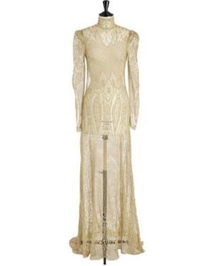 Dior Laceviscose Blend Knit Long Dress - Metallic