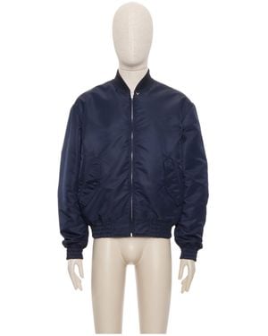 Valentino Nylon Bomber Jacket With Vgold - Blue