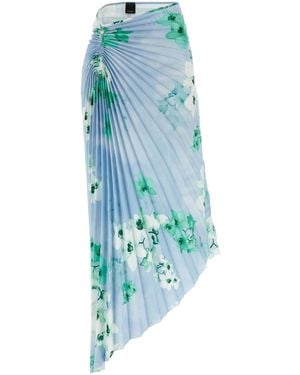 Pinko Floral Print Pleated Midi Skirt - Blue