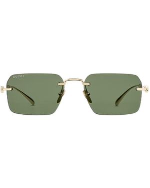 Gucci Eyewear Frameless Rectangular Sunglasses - Green