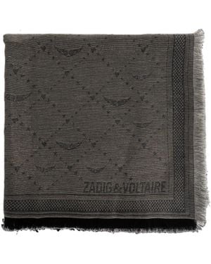 スカーフ Glenn Monogram Scarf - Zadig & Voltaire - Viscose - Black ZADIG & VOLTAIRE Glenn ZV Initiale Scarf in Black | endource