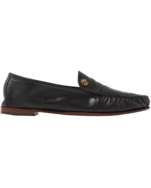 Versace Ruched Slip-On Loafers - Black