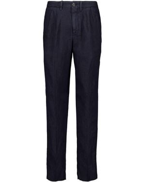 Boglioli Button Detailed Straight Fit Trousers - Blue