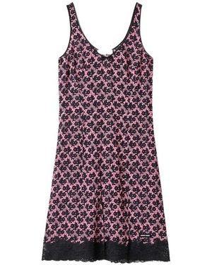 Miu Miu Crêpe De Chine Mini-Dress - Purple