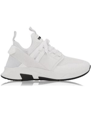 Tom Ford Logo Lace-Up Sneakers - White