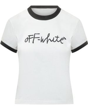 Off-White c/o Virgil Abloh Logo Crew Neck T-Shirt - White