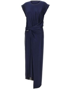 Rabanne Rabanne Draped Pierced Midi Dress - Blue