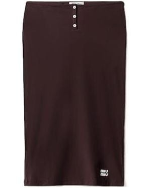Miu Miu Stretch Jersey Skirt - Purple