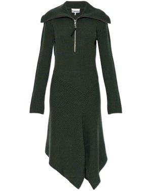 Ganni Long-Sleeved Dress - Green