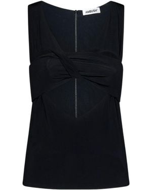 Ambush Heart Shaped Sleeveless Top - Black