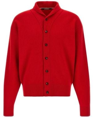 Jacquemus Button-Up Knit Cardigan - Red