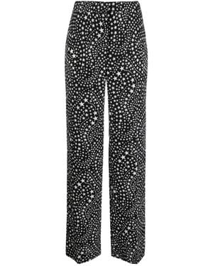 Stella McCartney Star-Print Silk Trousers - Grey