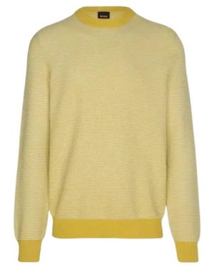 BOSS Crew Neck Long-Sleeved Sweatshirt - Yellow