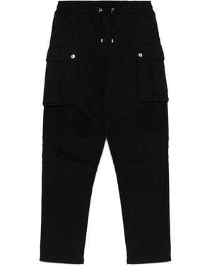 Balmain Drawstring Cargo Track Trousers - Black