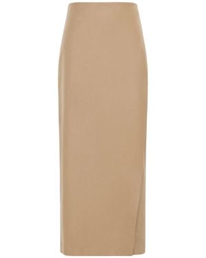 Max Mara Wool Wrap Skirt - Natural