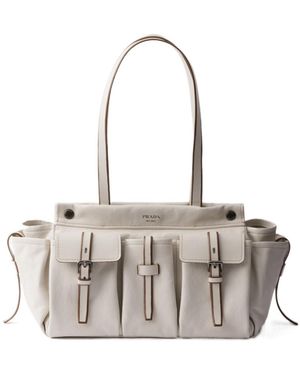 Prada Route Large Leather Tote Bag - Metallic