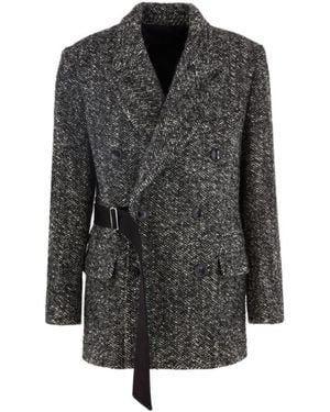 Isabel Marant Double-Breasted Belted Jacket - Grey